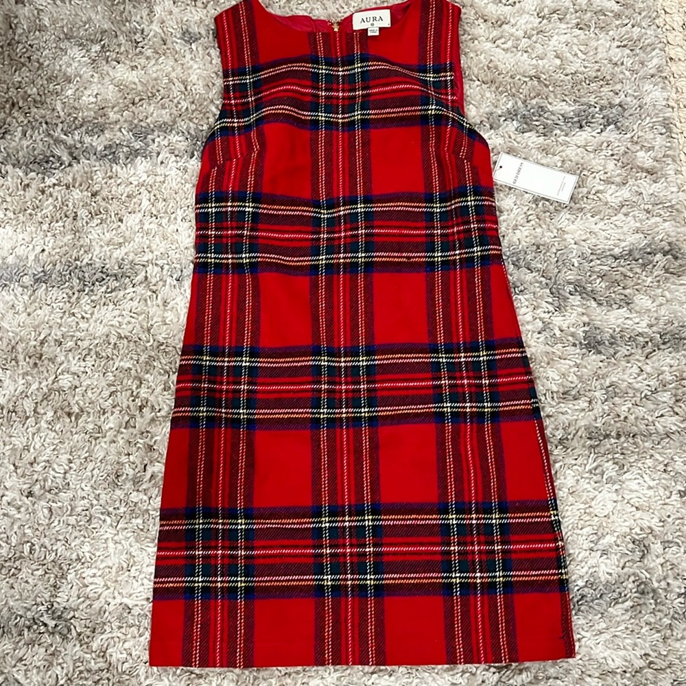 NWT Red Dress Boutique Red Tartan Plaid Mid-Length Dress